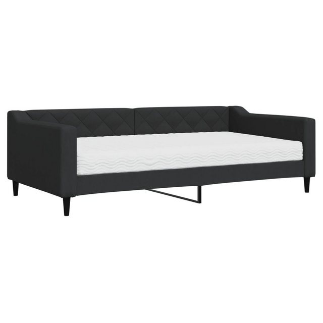 vidaXL Gästebett Gästebett Tagesbett mit Matratze Schwarz 100x200 cm Stoff günstig online kaufen