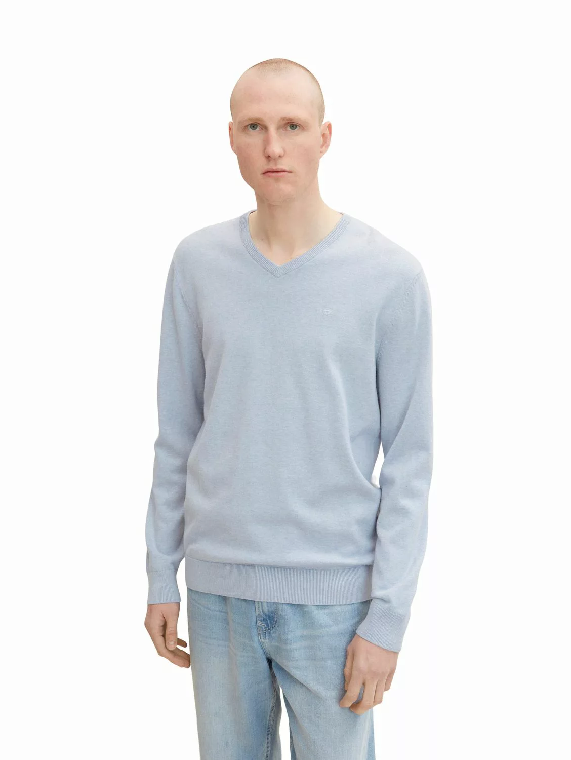 Tom Tailor Herren Rundhals Pullover Basic V-Neck günstig online kaufen