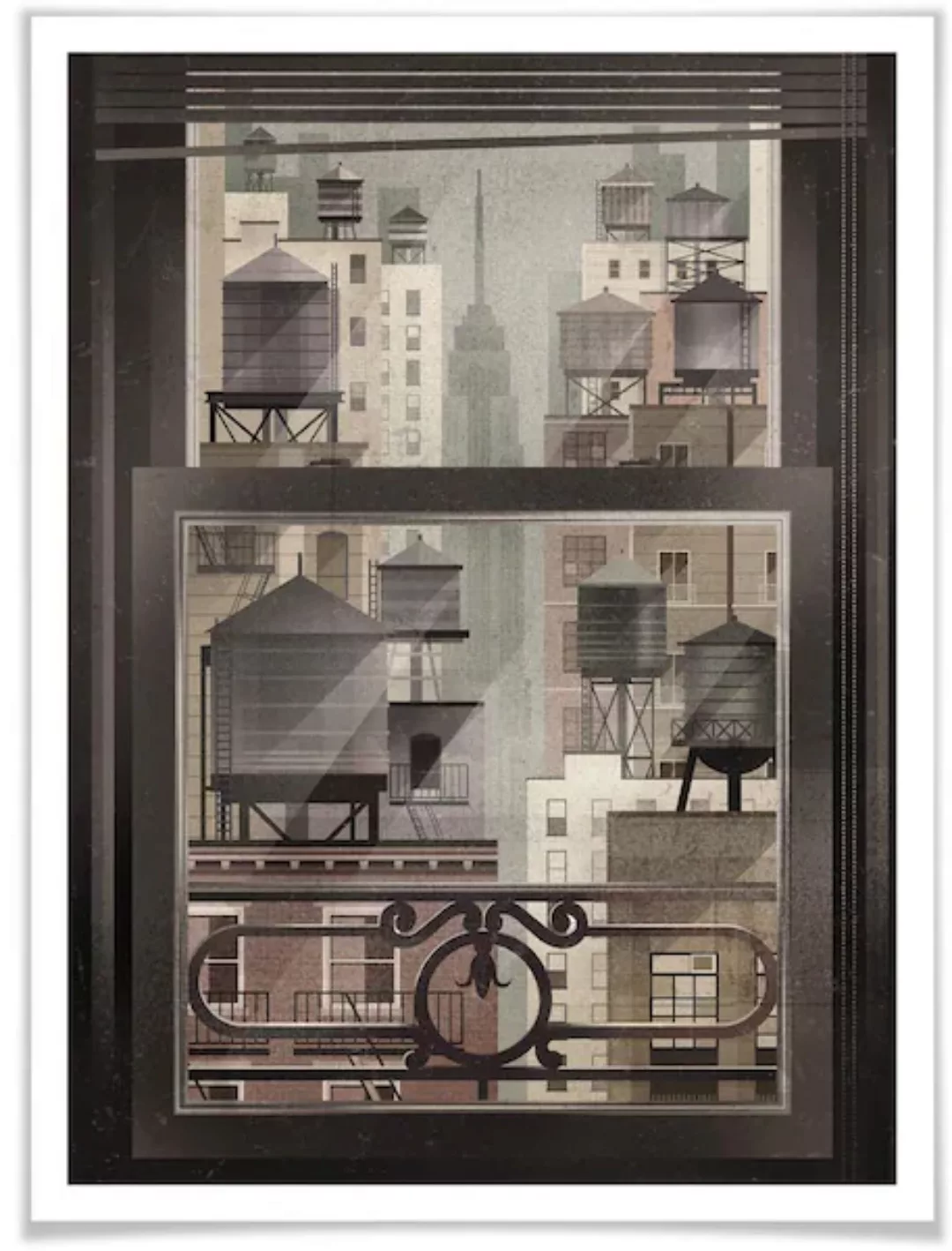 Wall-Art Poster »NYC Watertowers«, New York, (1 St.), Poster ohne Bilderrah günstig online kaufen