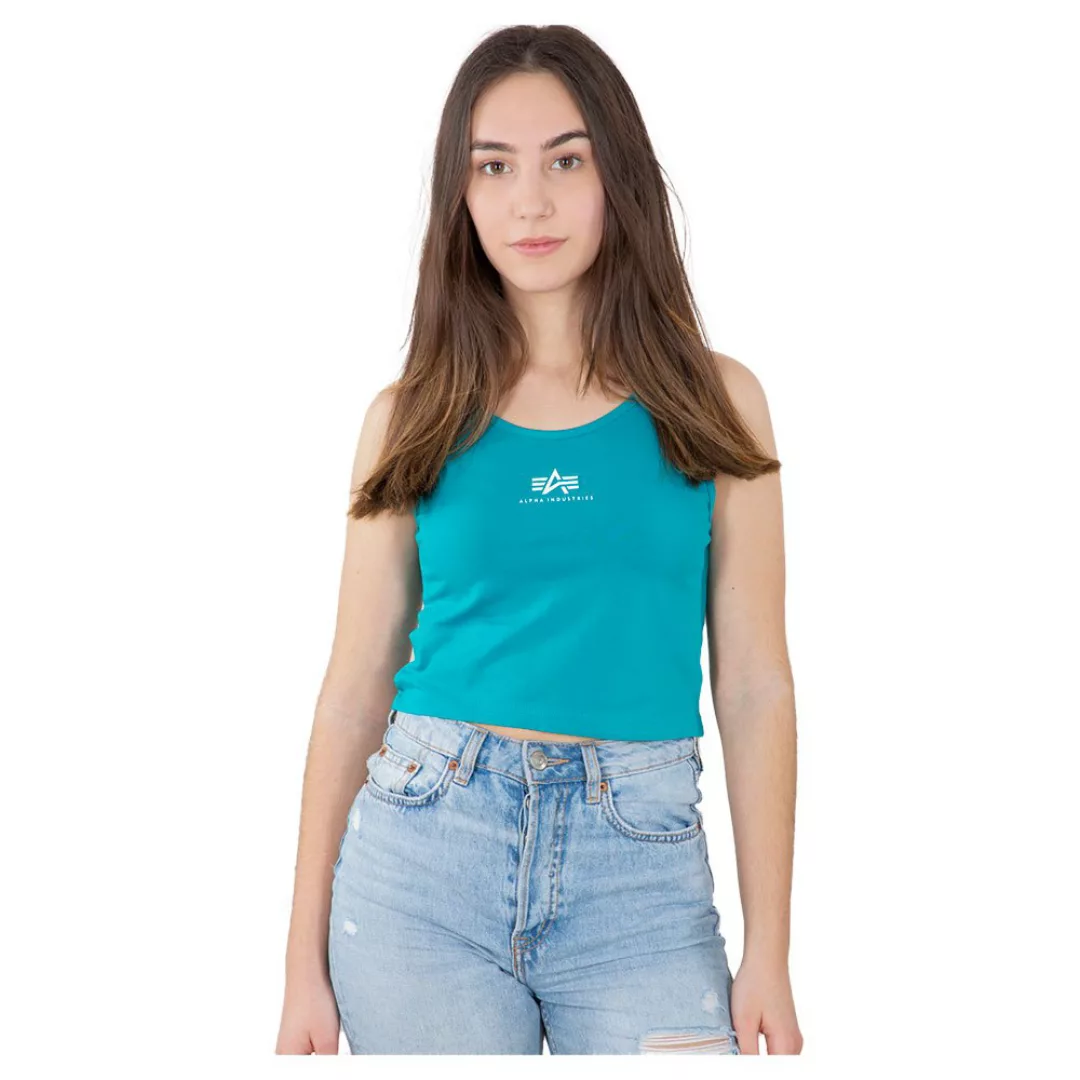 Alpha Industries Basic Crop Ärmelloses T-shirt XS Blue Lagoon günstig online kaufen