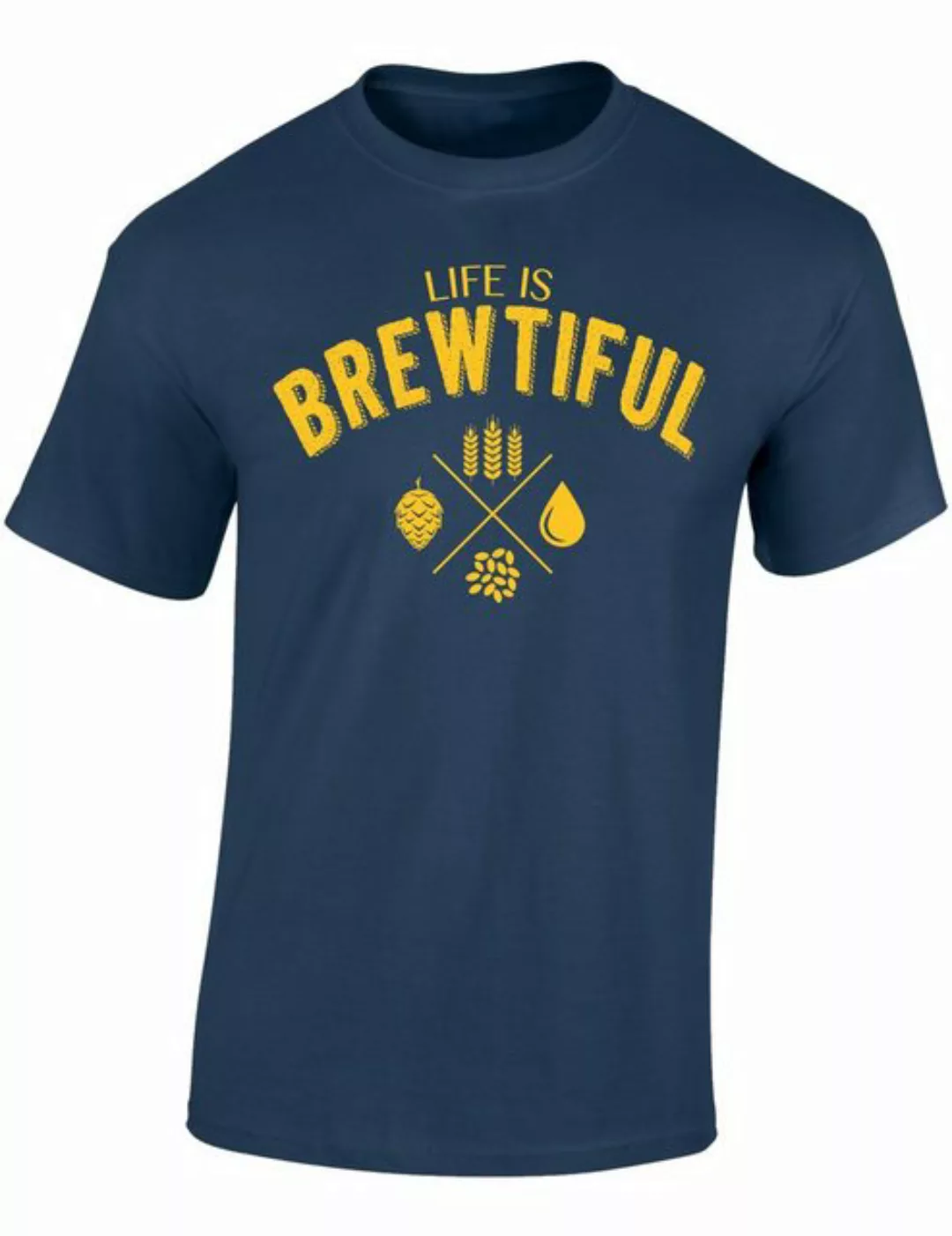 Baddery Print-Shirt Bier Geschenke für Männer : Life is Brewtiful - Bier T- günstig online kaufen