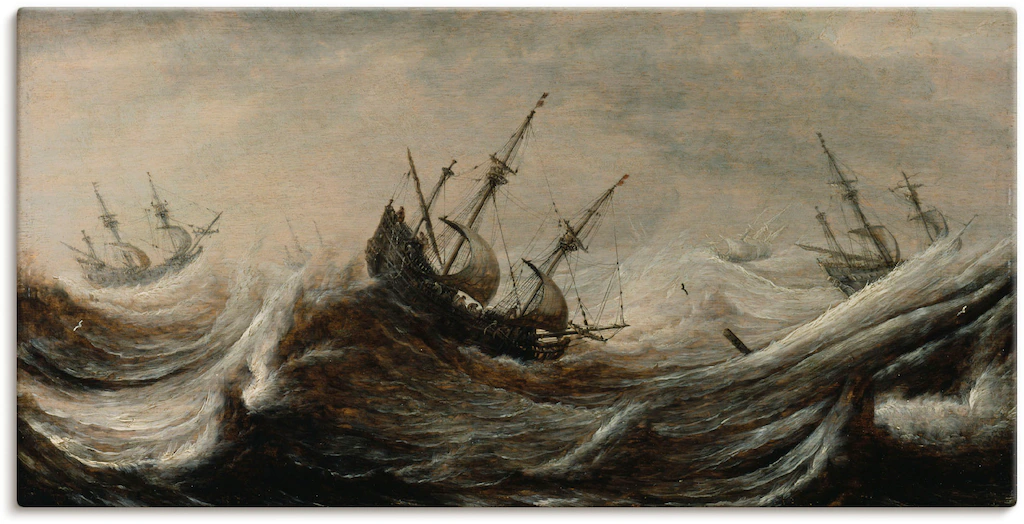 Artland Wandbild "Schiffe in stürmischer See.", Gewässer, (1 St.), als Lein günstig online kaufen