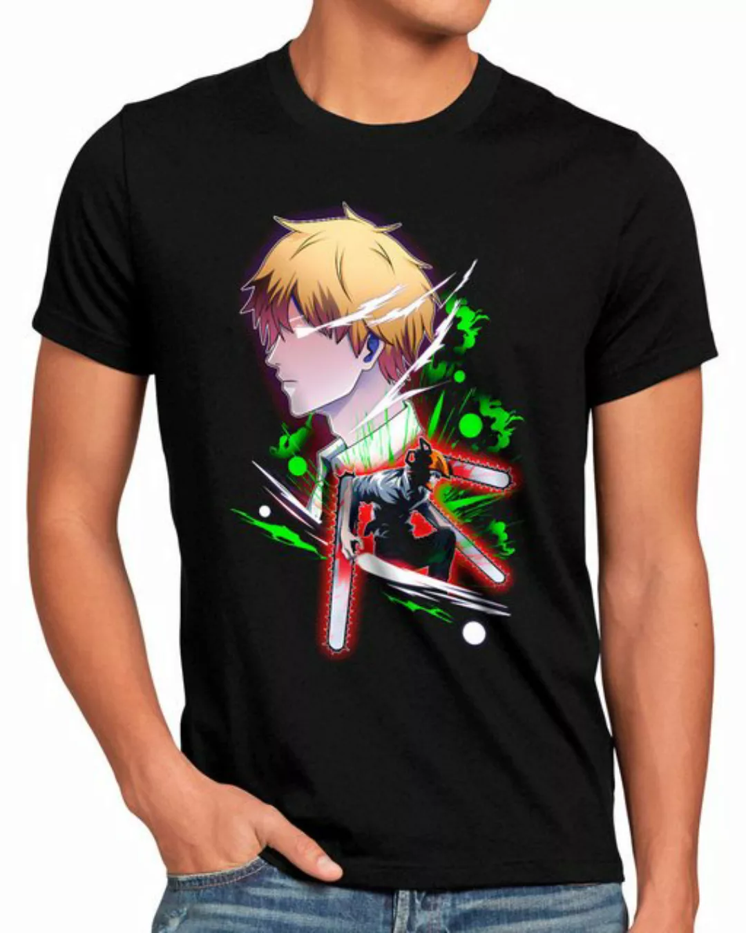 style3 T-Shirt Hunter Denji anime cosplay chainsaw man devil hunter günstig online kaufen