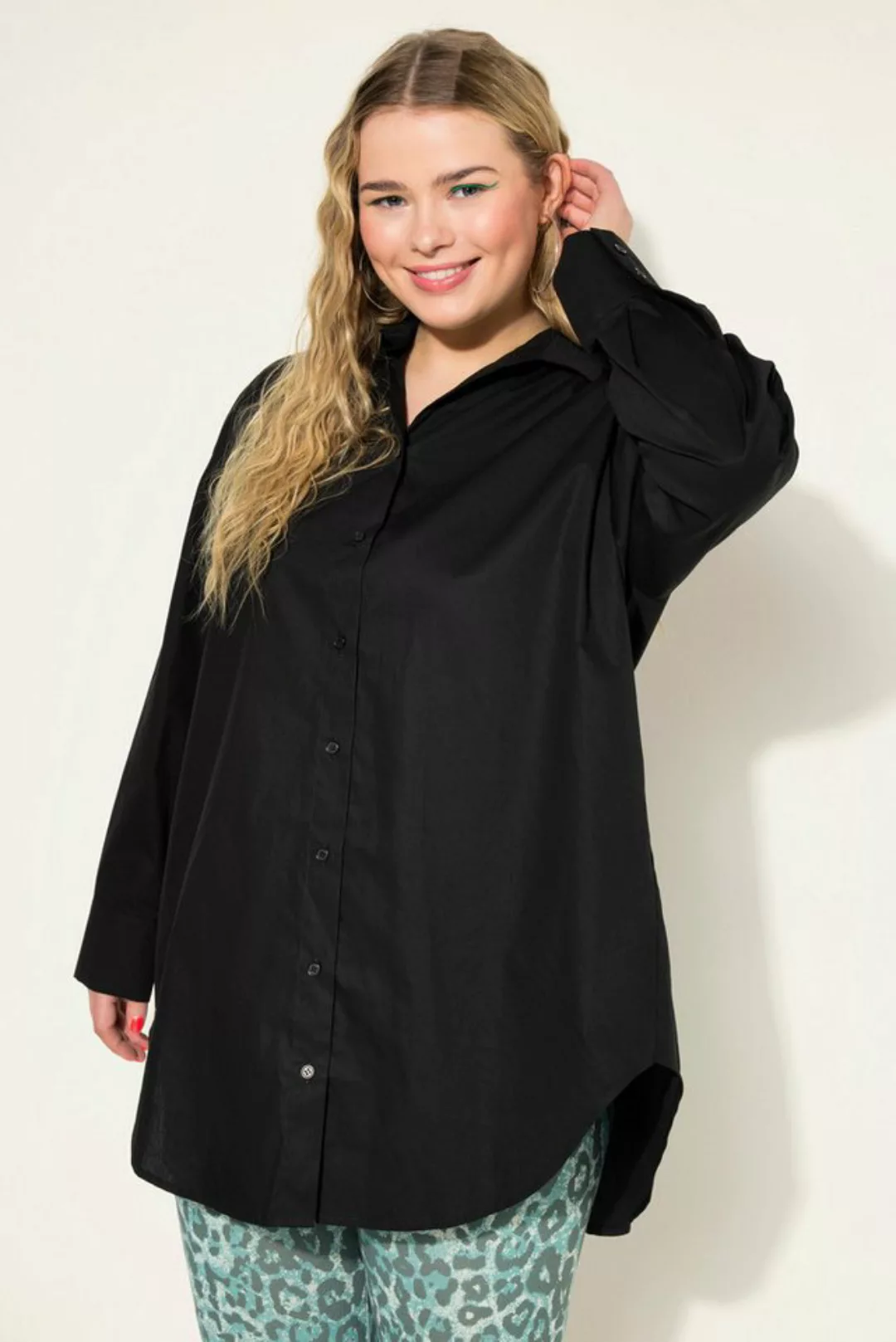 Studio Untold Hemdbluse Bluse oversized Rücken-Knopfleiste Langarm günstig online kaufen