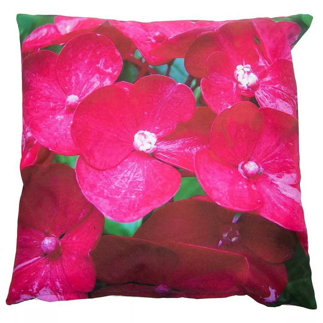 Outdoor Kissen Blumen Pink Gartenkissen Wasserabweisend 50 x 50 cm günstig online kaufen