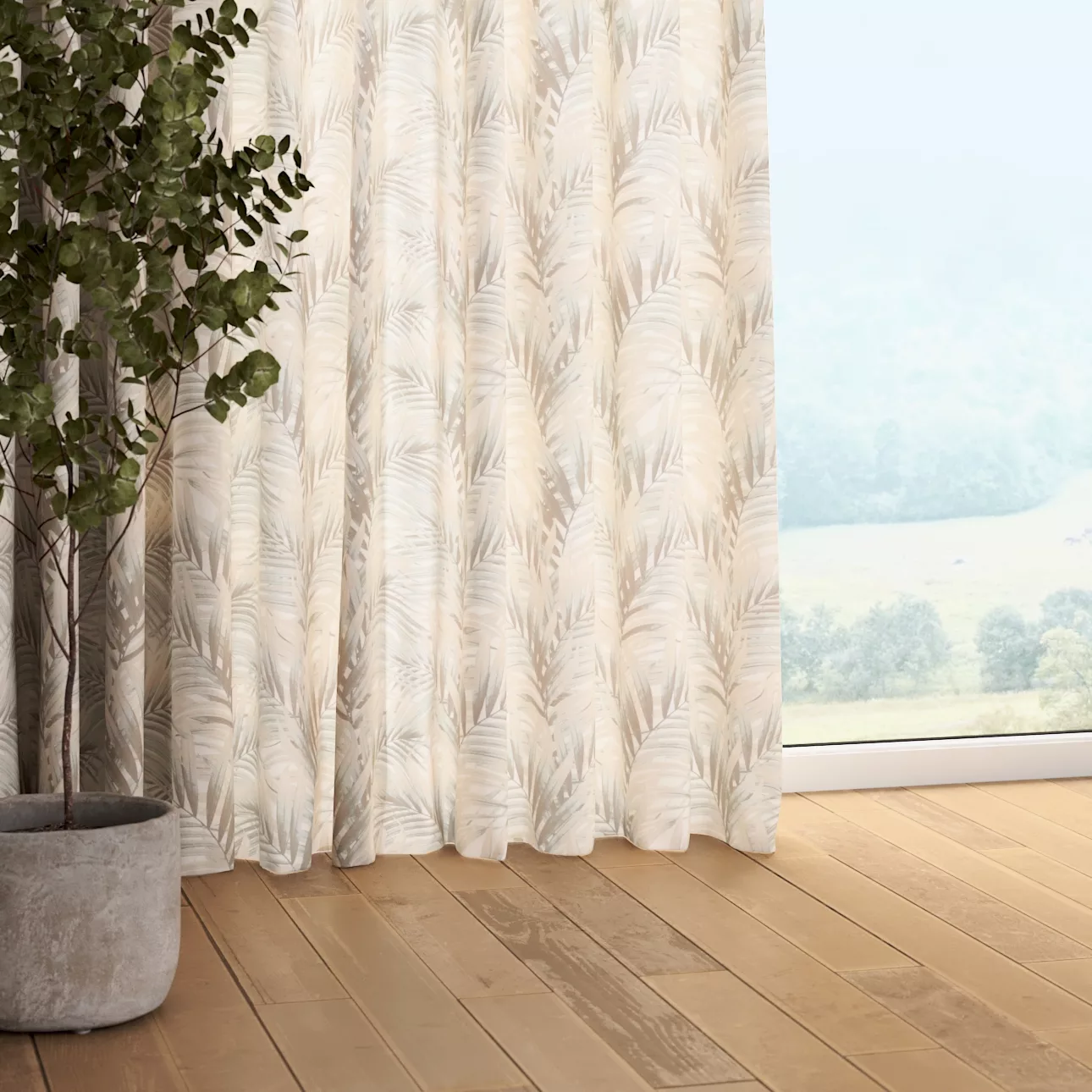 Vorhang mit Kräuselband, grau-beige, Gardenia (142-14) günstig online kaufen