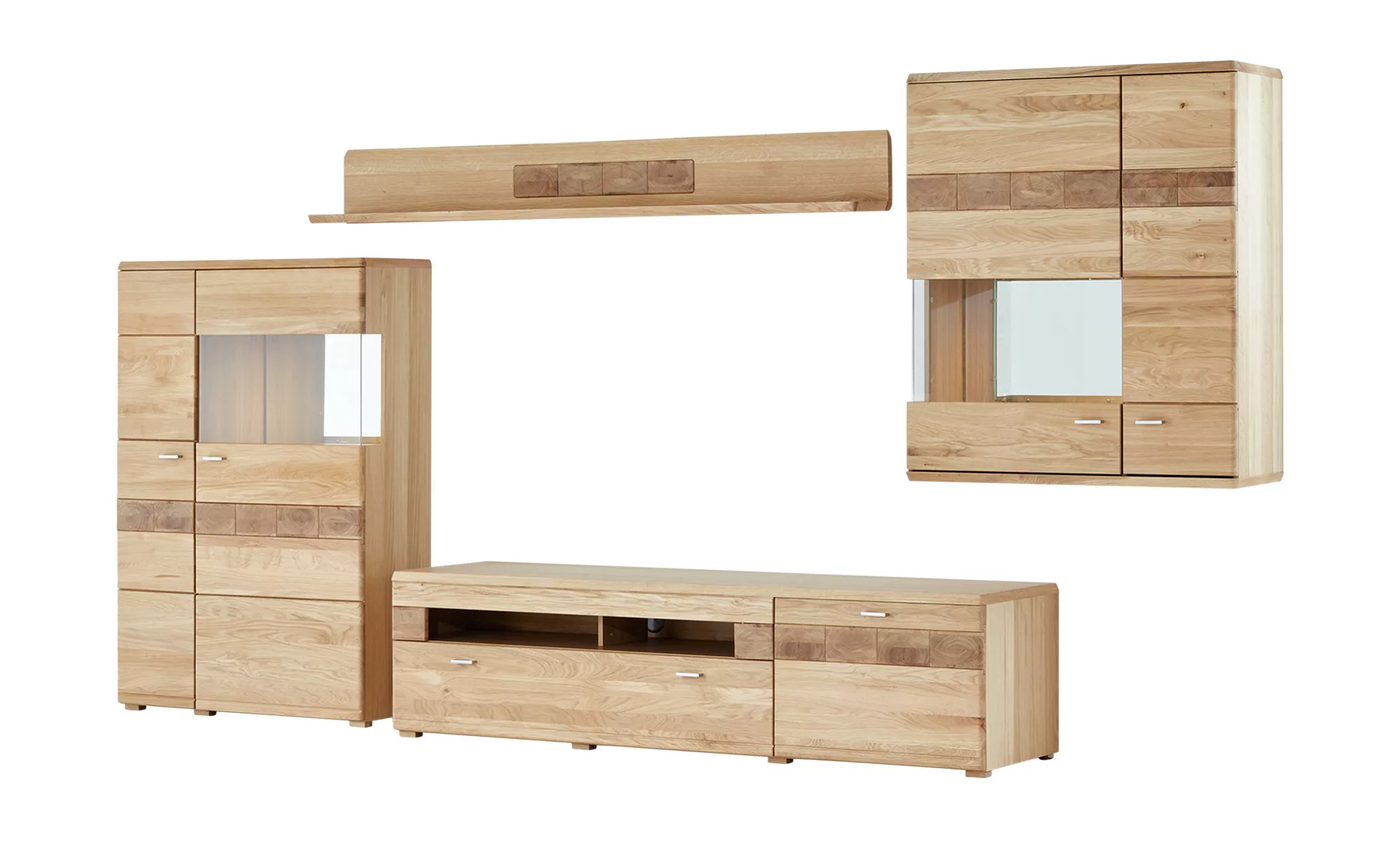 Woodford Wohnwand  Miro ¦ holzfarben ¦ Maße (cm): B: 379 H: 202 T: 51.0 Woh günstig online kaufen