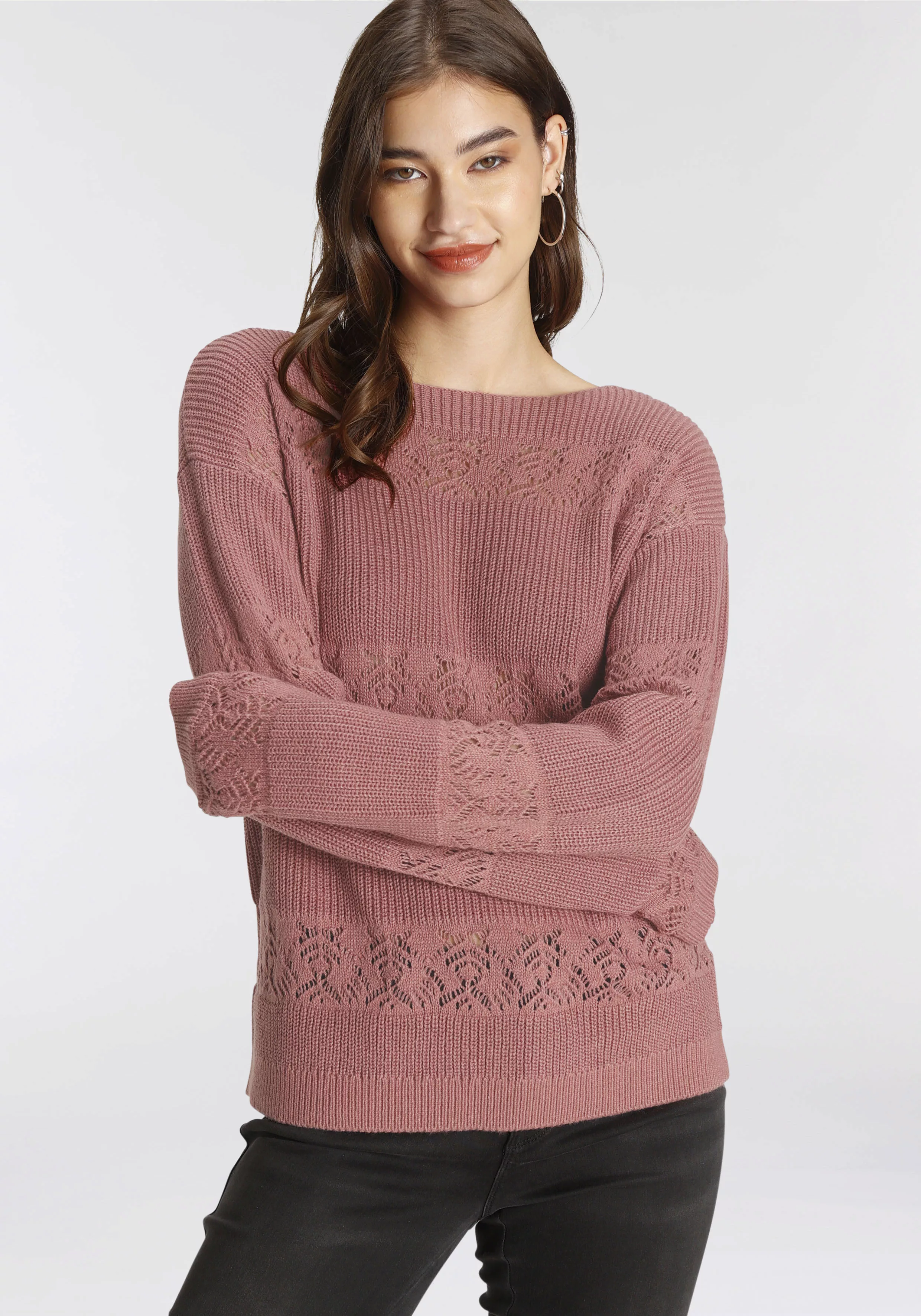 Laura Scott Strickpullover mit Ajour-Muster - NEUE KOLLEKTION günstig online kaufen