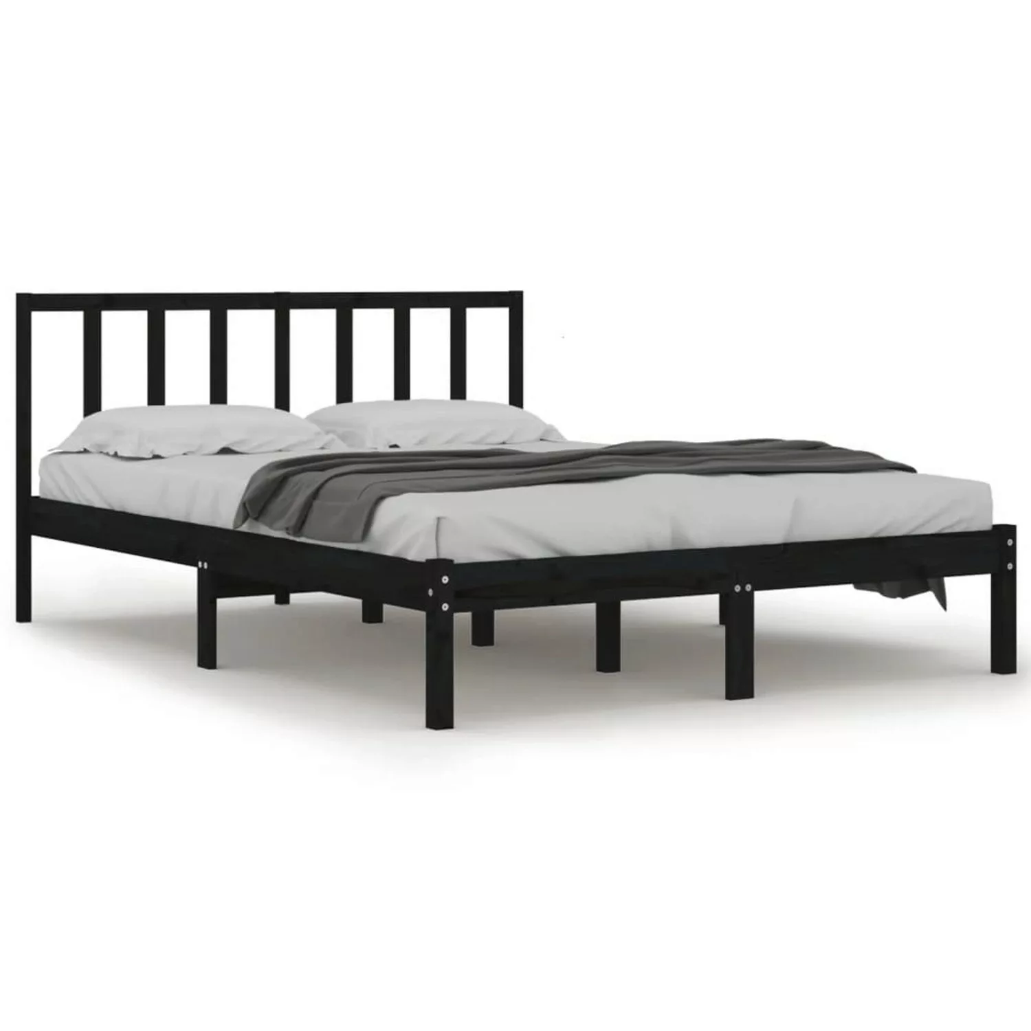 Vidaxl Massivholzbett Schwarz Kiefer 120x190 Cm 4ft Small Double günstig online kaufen