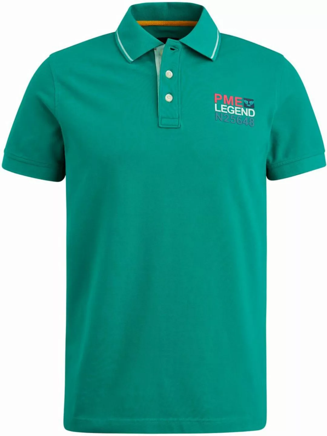 PME Legend Piqué Poloshirt Logo Grün - Größe M günstig online kaufen