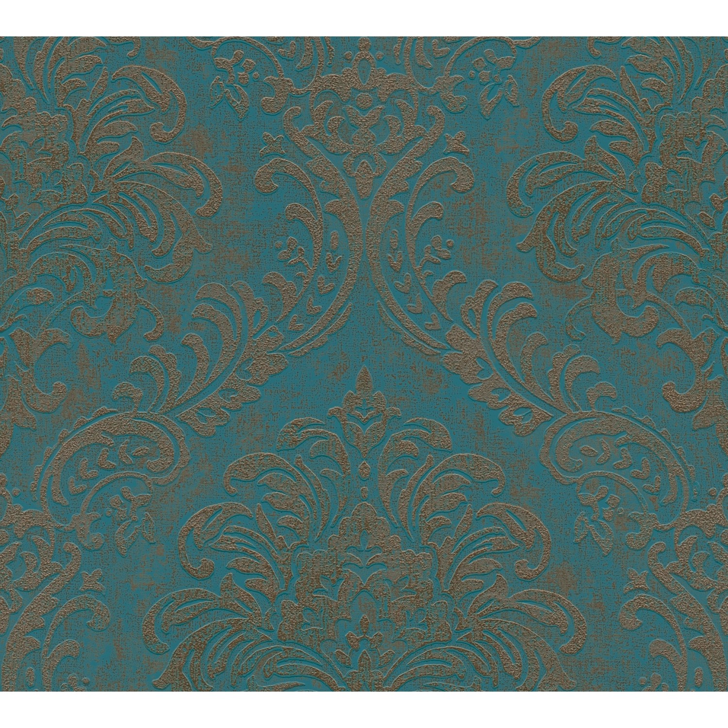 Bricoflor Barock Tapete Blau Gold Vintage Vliestapete mit Ornamenten in Pet günstig online kaufen