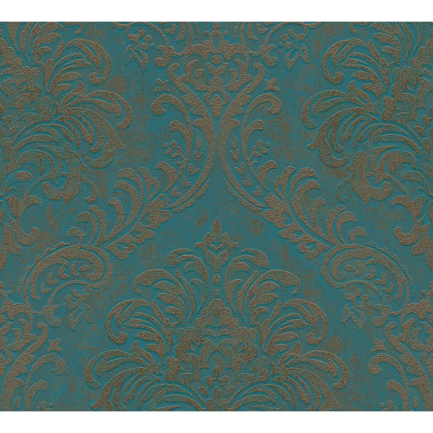 Bricoflor Barock Tapete Blau Gold Vintage Vliestapete mit Ornamenten in Pet günstig online kaufen