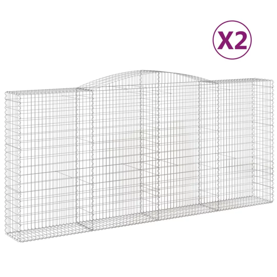 Vidaxl Gabionen Mit Hochbogen 2 Stk. 400x50x180/200cm Verzinktes Eisen günstig online kaufen