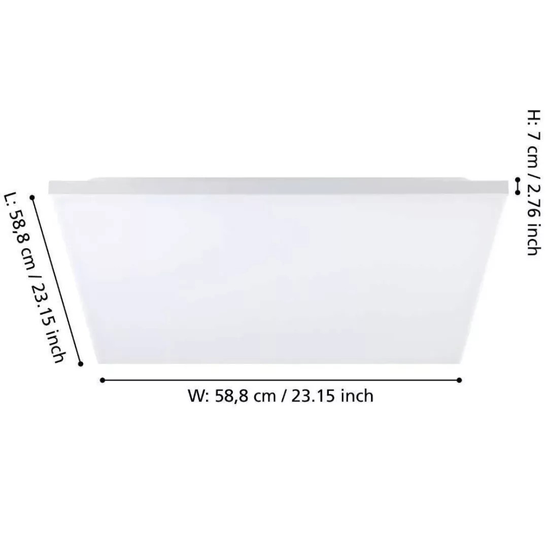 LED Deckenleuchte Turcona in Weiß 32W 4350lm 587mm günstig online kaufen
