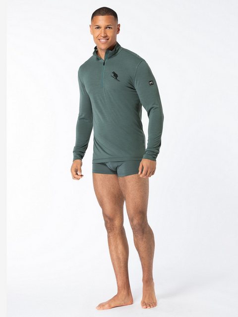 SUPER.NATURAL Langarmshirt für Herren, Merino TUNDRA175 ZIP 1/4 FLEAR Bär M günstig online kaufen