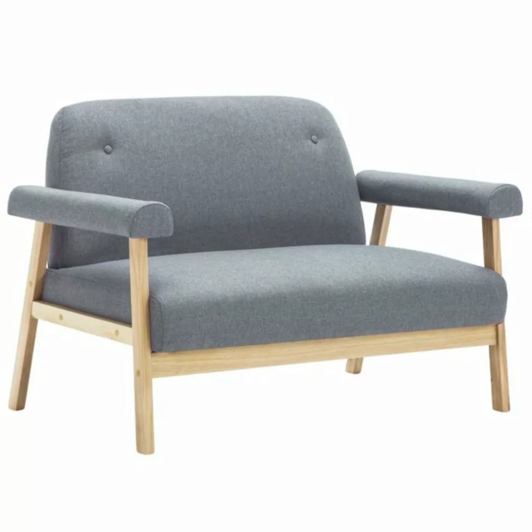 vidaXL Sofa 2-Sitzer-Sofa Stoff Hellgrau Couch günstig online kaufen