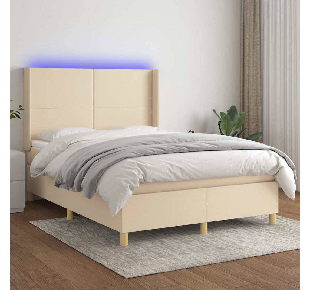 vidaXL Boxspringbett Bett Boxspringbett mit Matratze und LED Stoff (140 x 1 günstig online kaufen