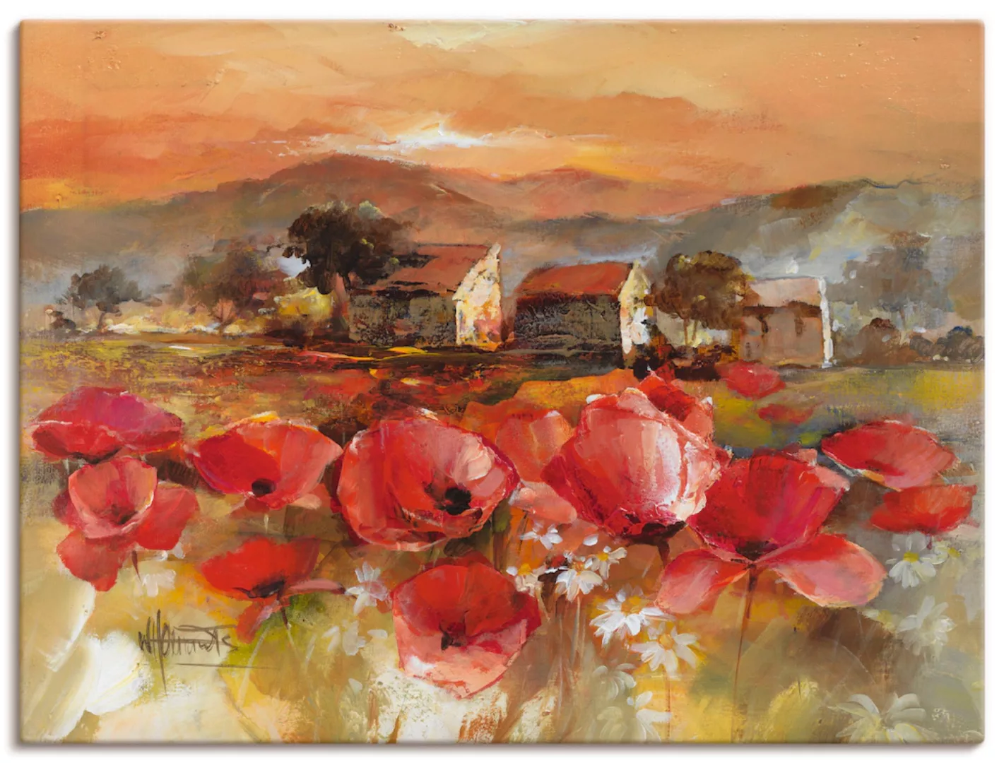 Artland Wandbild "Toskana Romantic II", Blumen, (1 St.), als Leinwandbild, günstig online kaufen