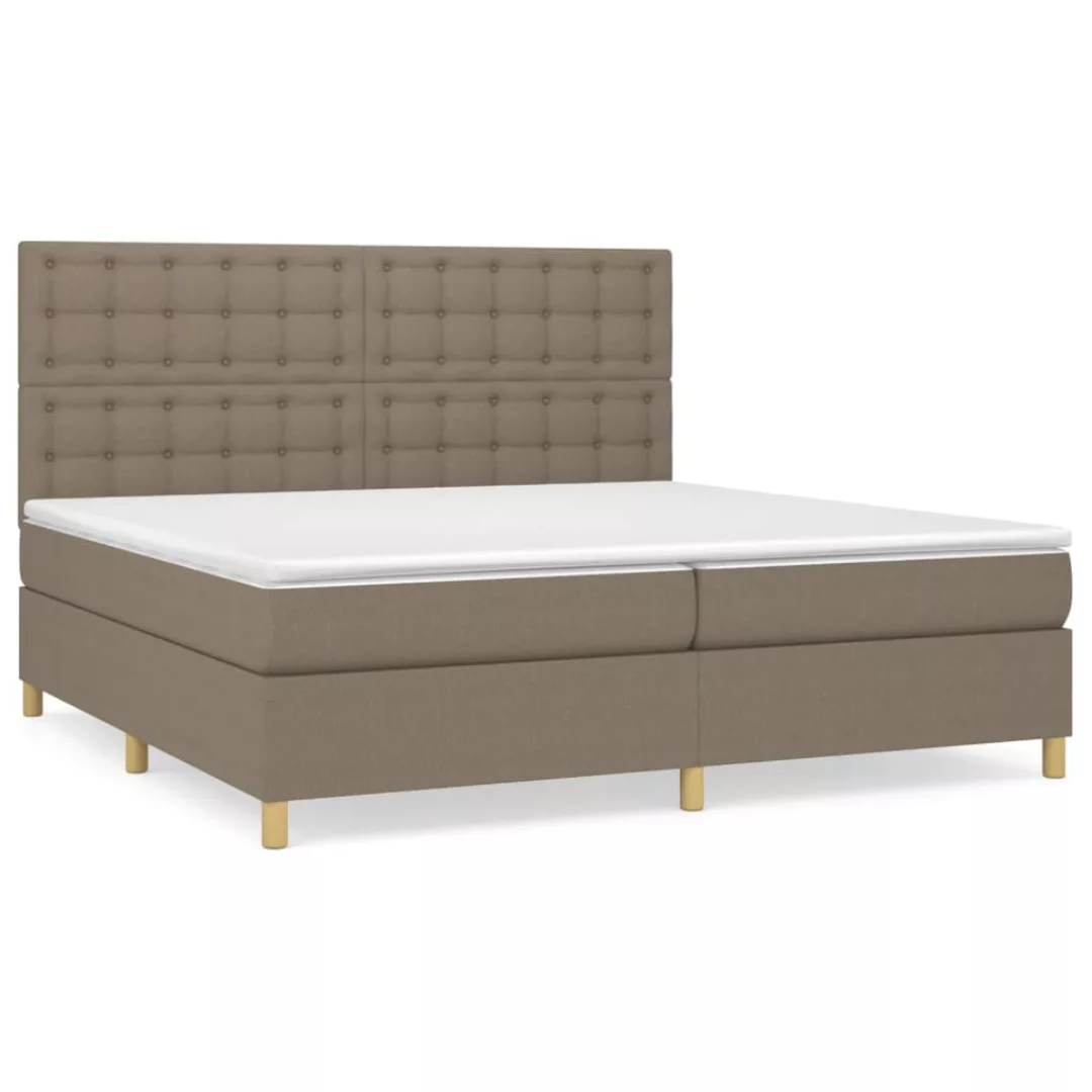 Vidaxl Boxspringbett Mit Matratze Taupe 200x200 Cm Stoff günstig online kaufen