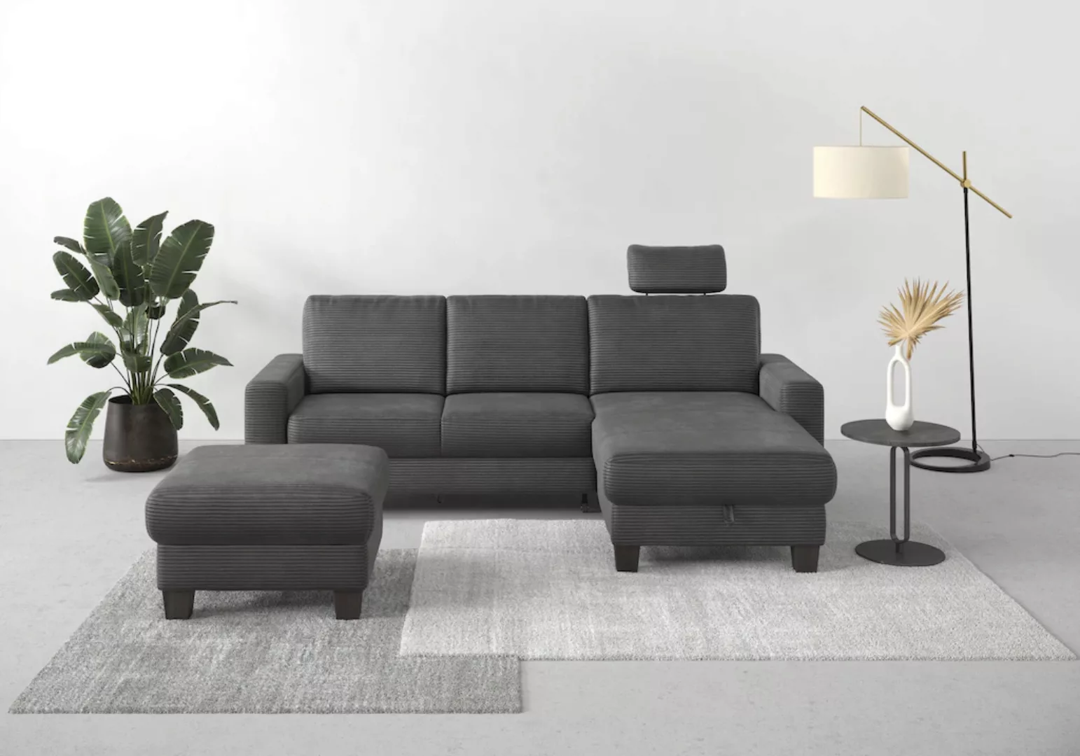 Home affaire Ecksofa "Summer L-Form", mit Recamiere, mit oder ohne Bettfunk günstig online kaufen