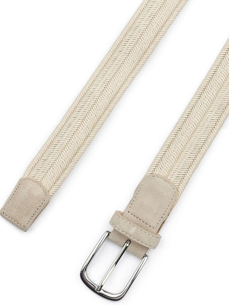 Profuomo Waxed Geflochtener Gürtel Ecru - Größe 115 günstig online kaufen