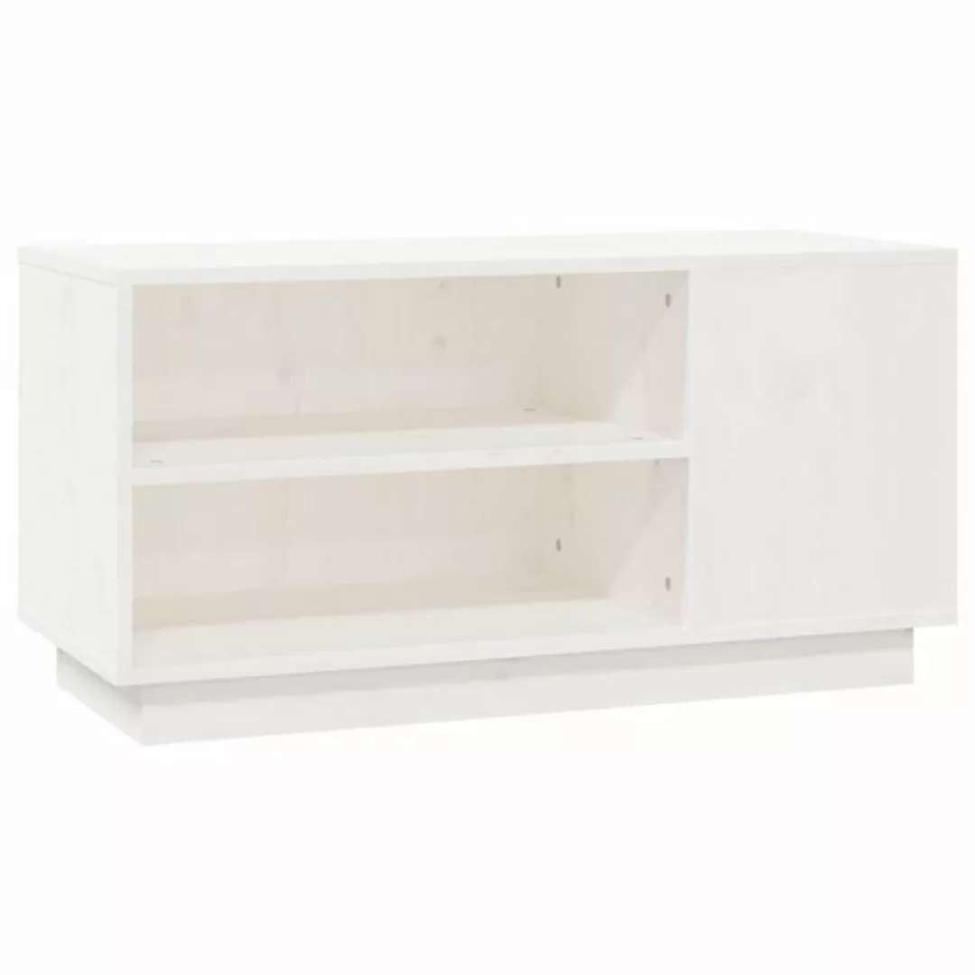 vidaXL TV-Schrank TV-Schrank Weiß 80x35x40,5 cm Massivholz Kiefer Lowboard günstig online kaufen