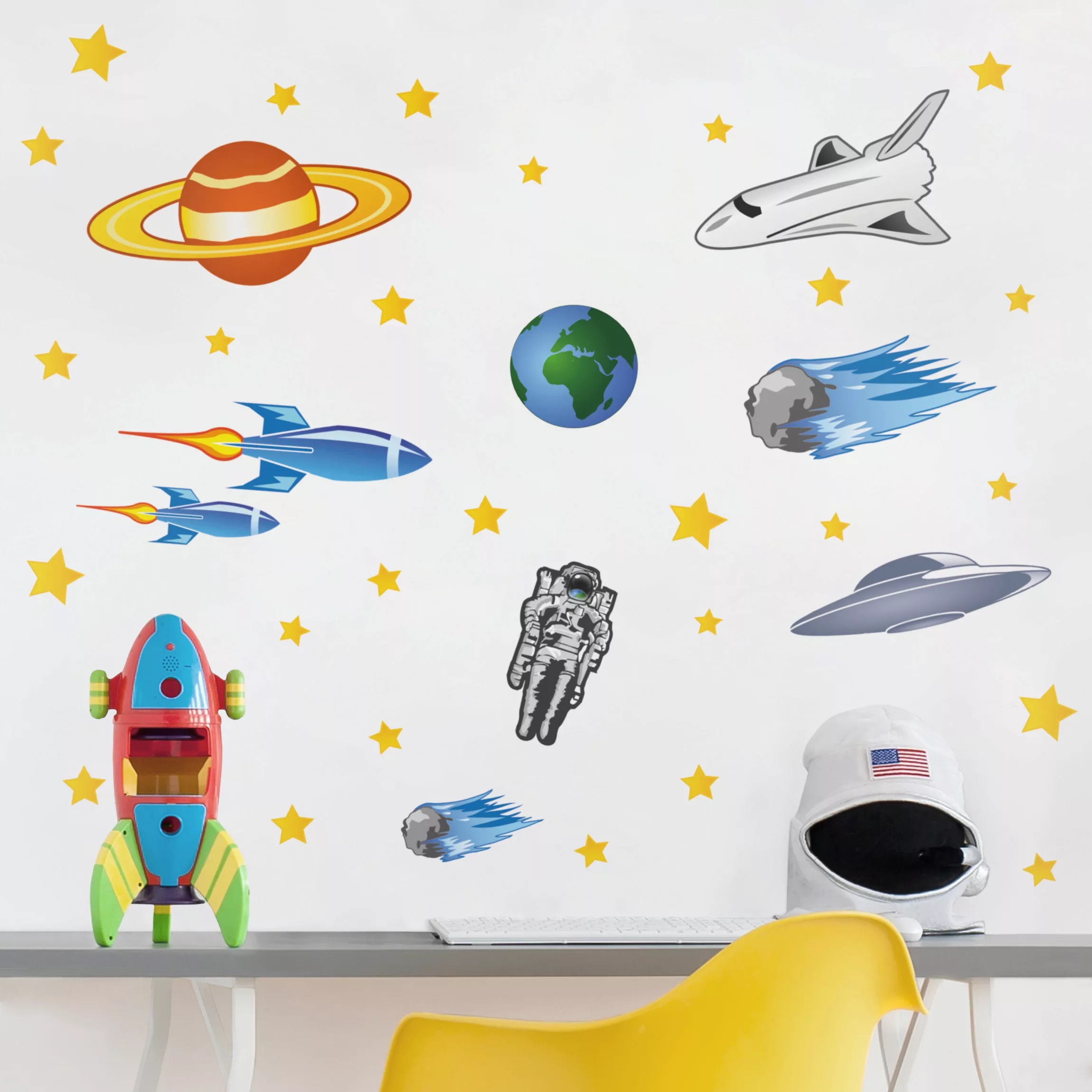 Wandtattoo Kinderzimmer 36-teilig Weltall-Set günstig online kaufen