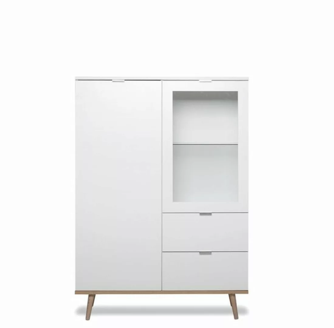 Highboard GOETEBORG 53 von Finori Weiß / Sonoma Eiche günstig online kaufen