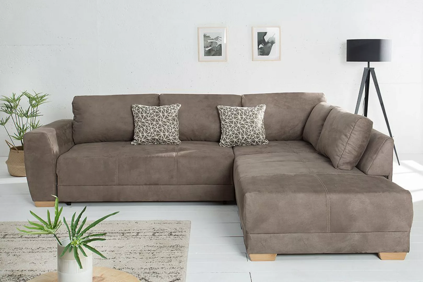 riess-ambiente Ecksofa NORWAY 255cm taupe, 2 Teile, mit Bettfunktion und Be günstig online kaufen