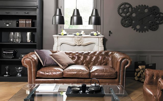 Xlmoebel Sofa Sofa im Chesterfield-Design mit Polsterung aus Leder für 3 Pe günstig online kaufen