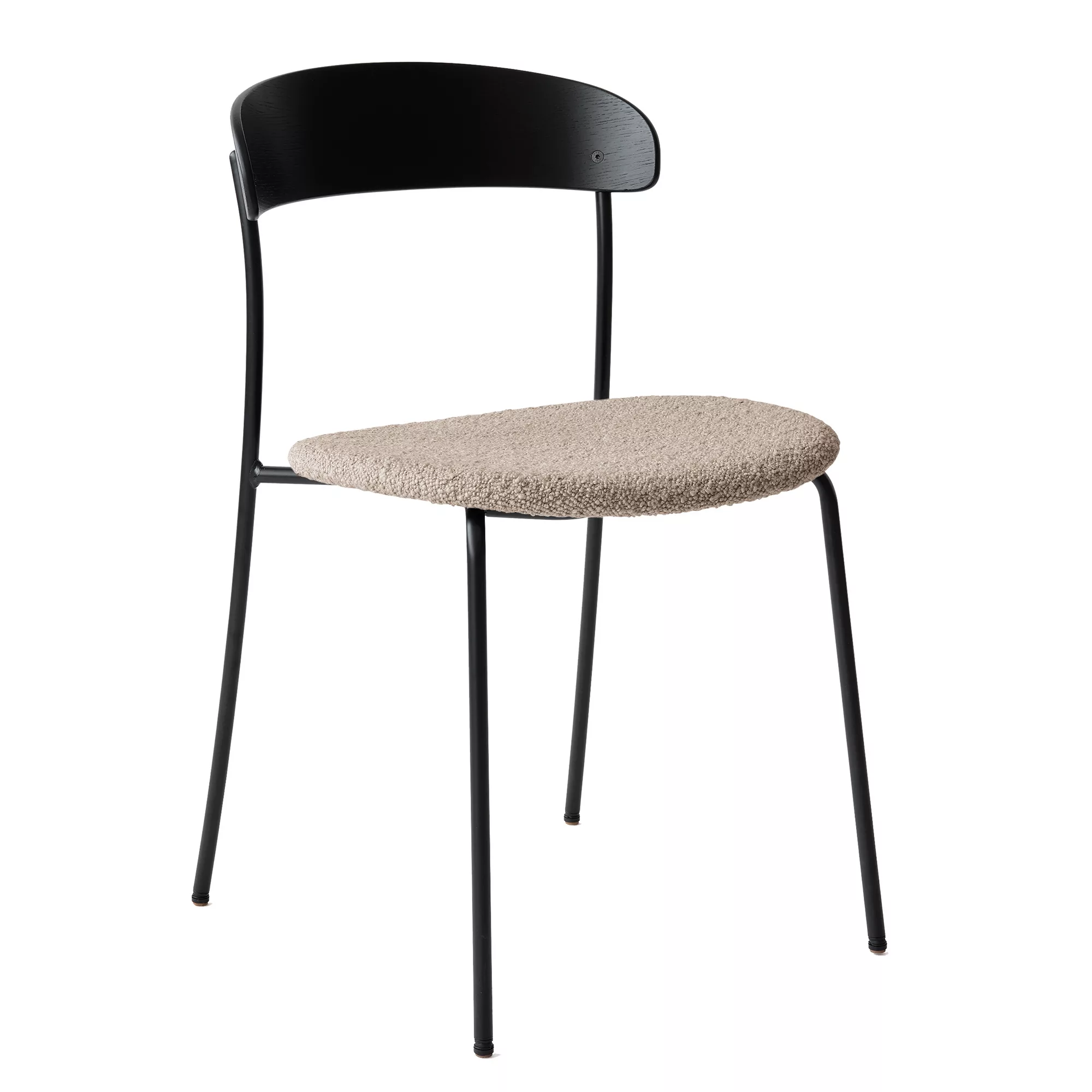 New Works - Missing Stuhl gepolstert - schwarz,hanf/Sitzfläche Barnum Hemp günstig online kaufen
