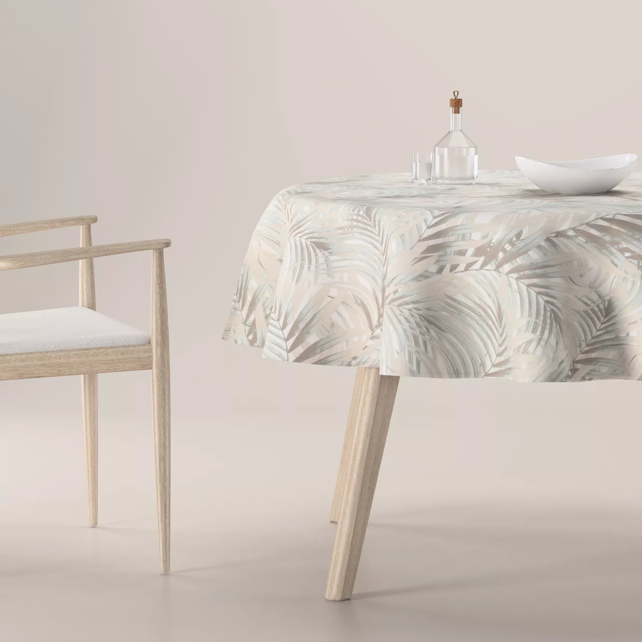 Runde Tischdecke, grau-beige, Gardenia (142-14) günstig online kaufen