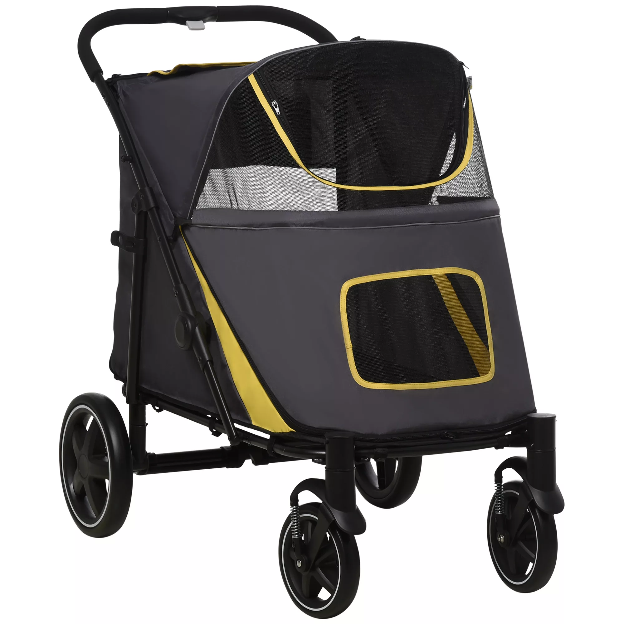 PawHut Hundewagen  Stahl Oxford-Gewebe Dunkelgrau 112L x 65B x 100H cm günstig online kaufen