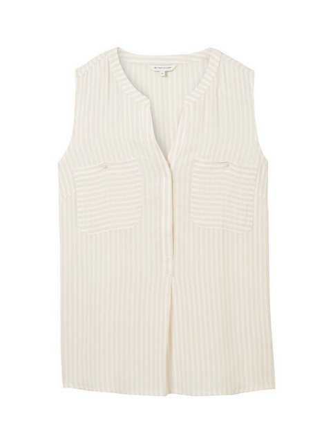 TOM TAILOR Blusenshirt striped blouse top, beige white stripe günstig online kaufen