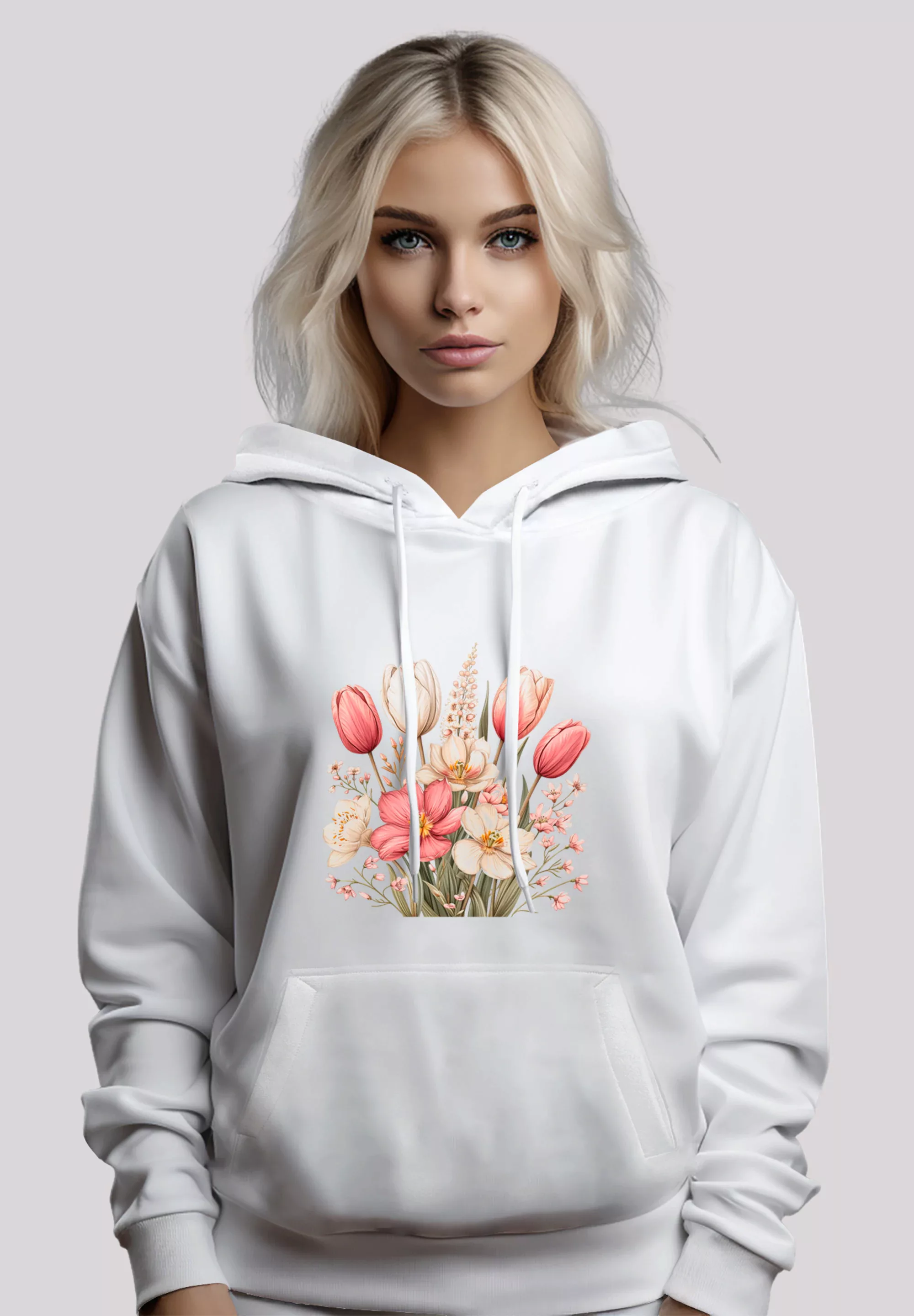 F4NT4STIC Kapuzenpullover "Rosa weißer Frühlingsblumenstrauß", Premium Qual günstig online kaufen