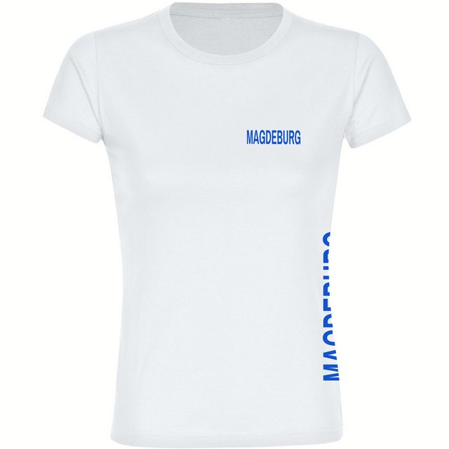 multifanshop T-Shirt Damen Magdeburg - Brust & Seite - Frauen günstig online kaufen