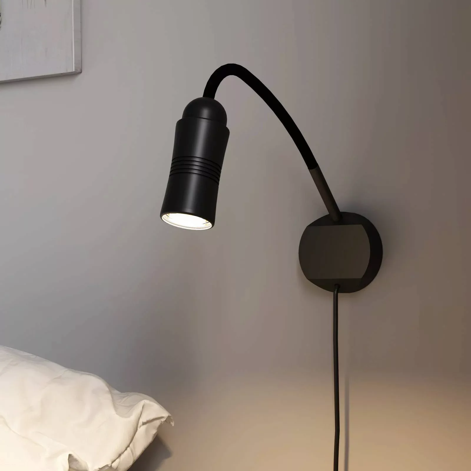 Neo! Flex Hotel II LED-Wandleuchte, schwarz günstig online kaufen