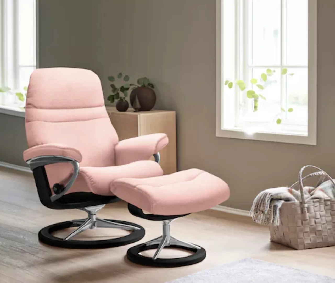 Stressless Relaxsessel "Sunrise", (Set, Relaxsessel mit Hocker), mit Signat günstig online kaufen