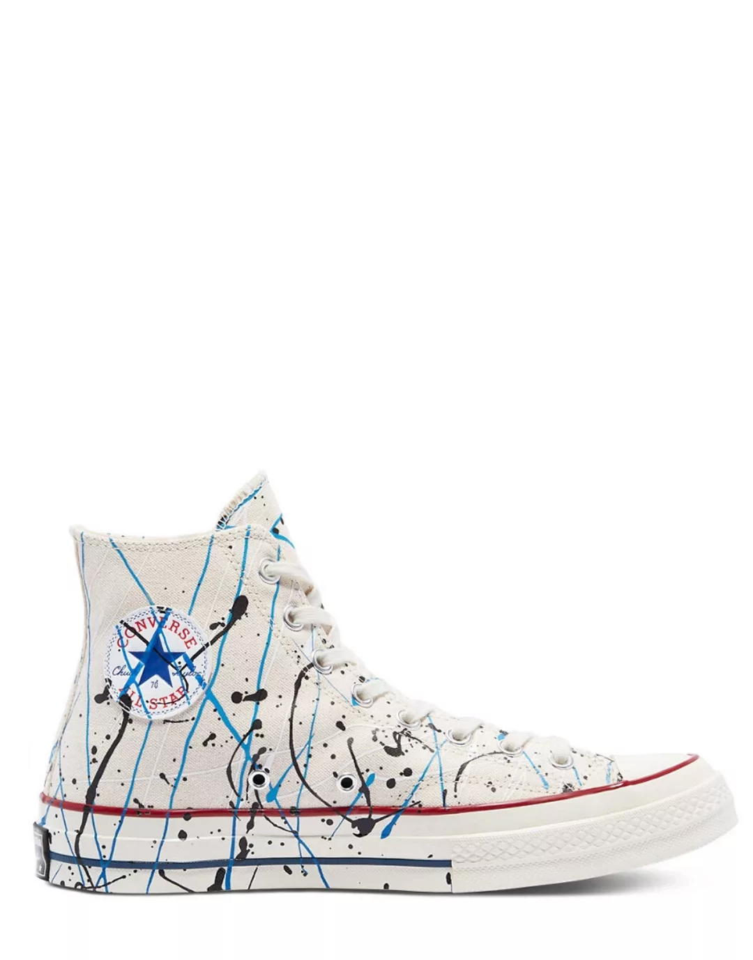 Converse – Chuck 70 – Knöchelhohe Sneaker in gebrochenem Weiß mit Farbsprit günstig online kaufen