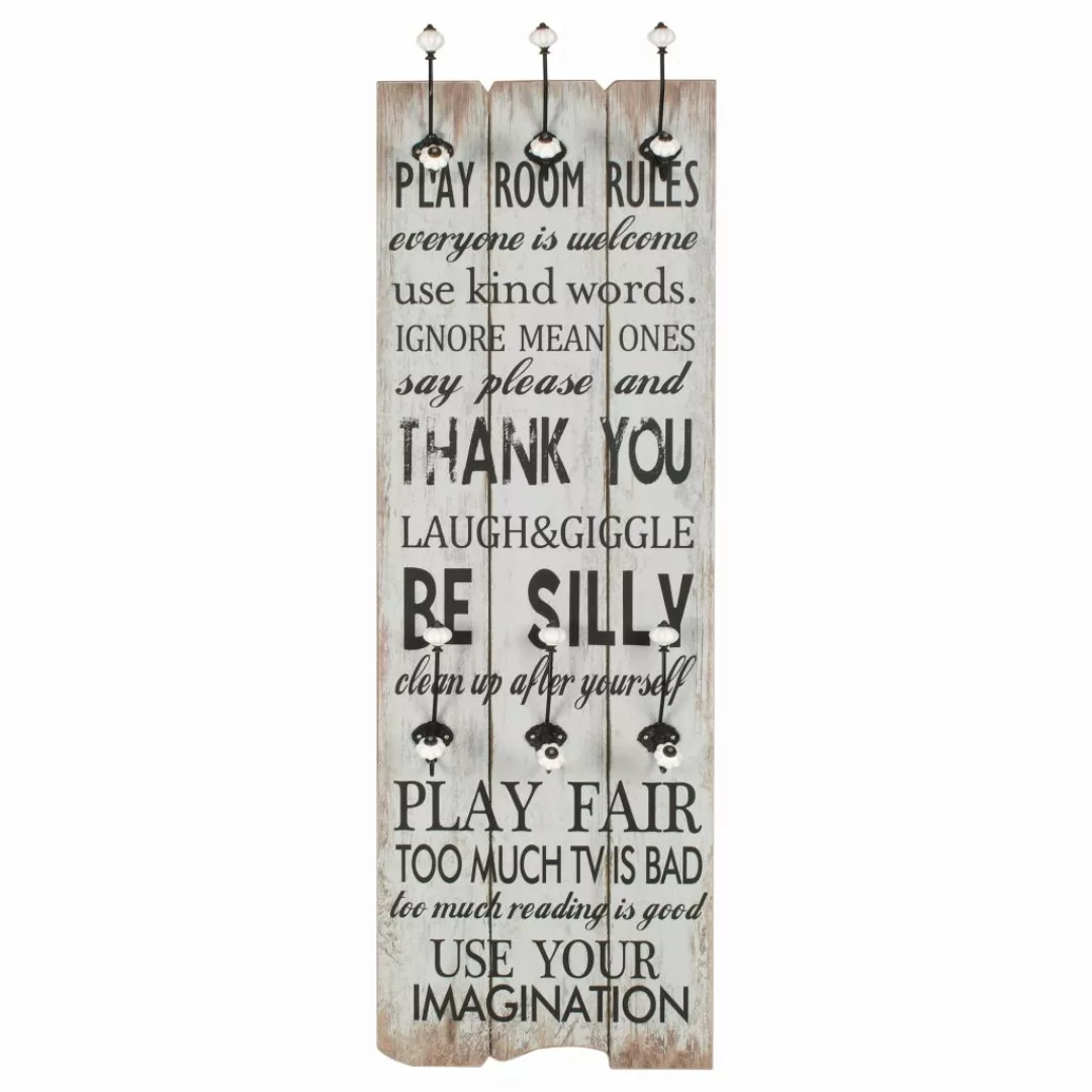 Wandgarderobe Mit 6 Haken 120 X 40 Cm "thank You" günstig online kaufen