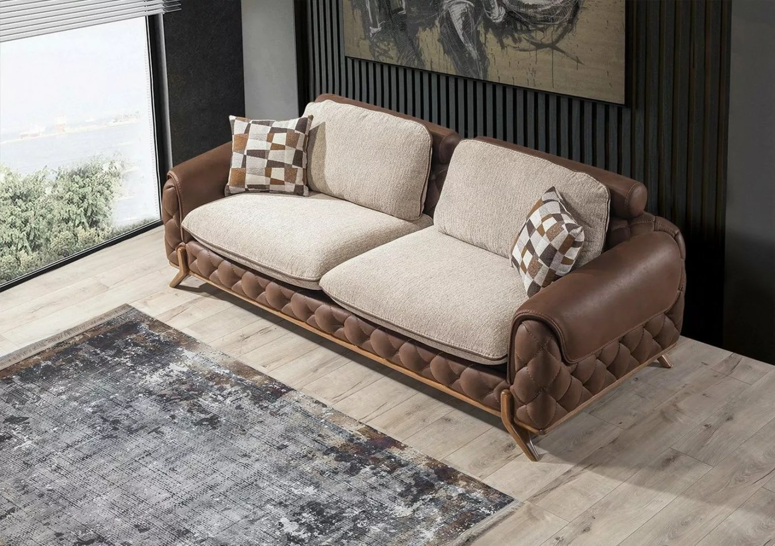 JVmoebel 3-Sitzer Stilvolles 3-Sitzer Sofa Designer Wohnzimmer Exklusiver D günstig online kaufen