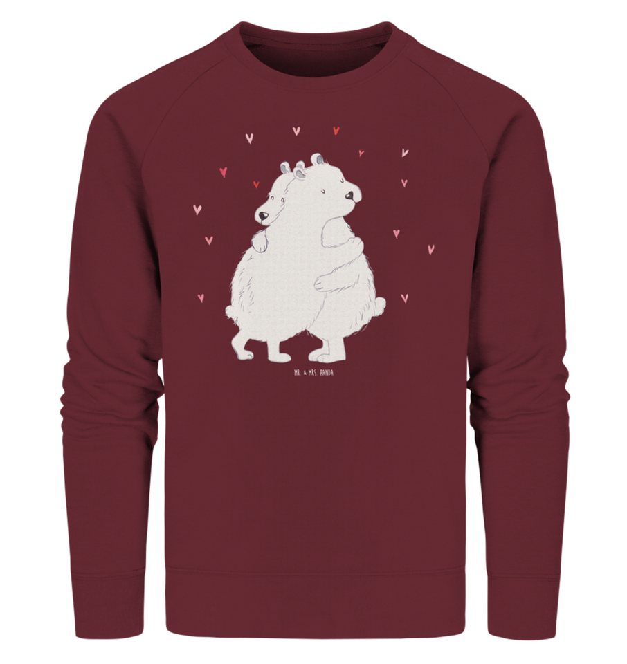 Mr. & Mrs. Panda Longpullover Größe XS Eisbär Umarmen - Burgundy - Geschenk günstig online kaufen