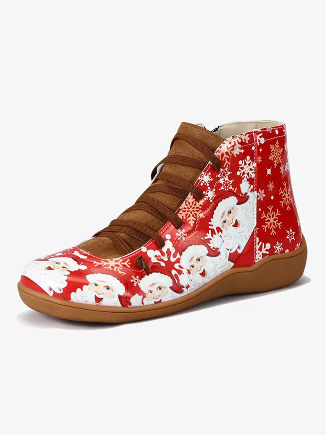 Frauen Mode Weihnachtsmuster Slip Resiatant Knöchel Stiefel günstig online kaufen
