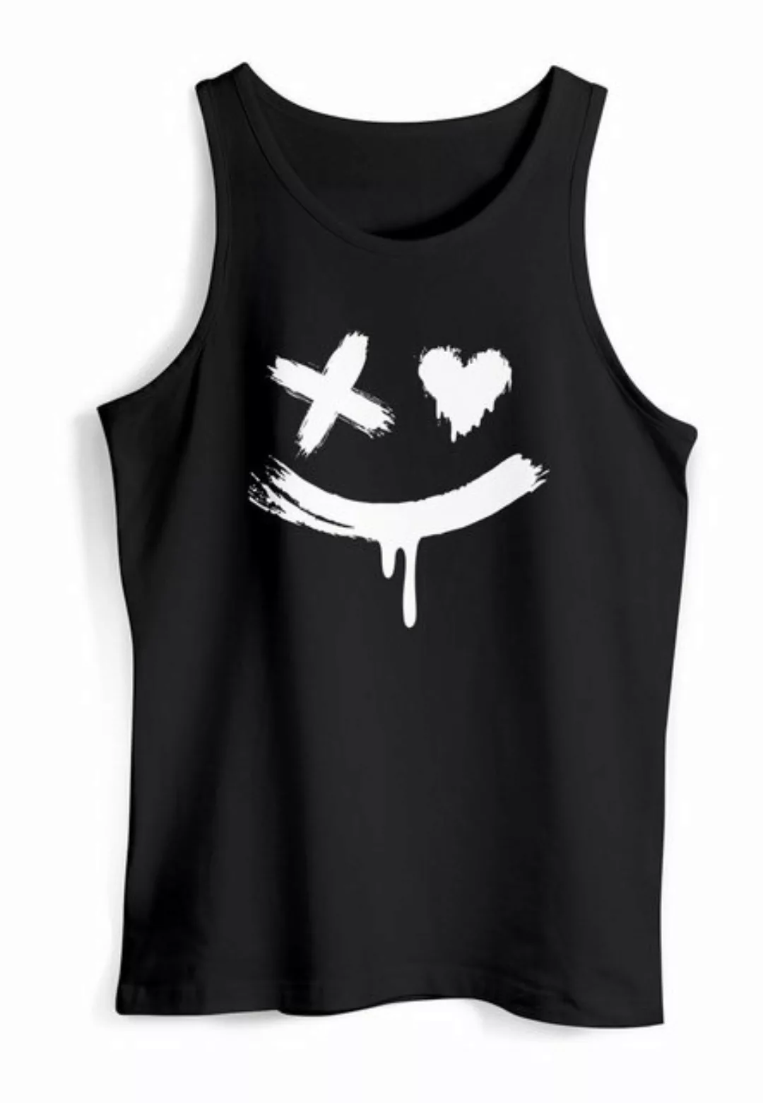 Neverless Tanktop Herren Tank-Top mit Print Aufdruck Smile Techwear Fashion günstig online kaufen