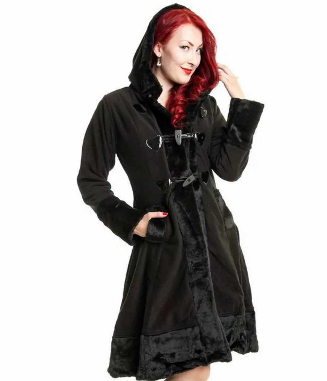 Poizen Industries Wintermantel Minx Coat Gothic Goth Vintage Wintermantel günstig online kaufen