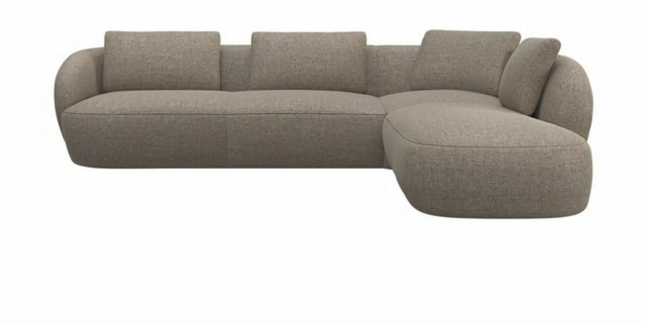 FLEXLUX Ecksofa "Torino, rund, L-Form, Sofa-Ecke mit Ottomane", Modernes, o günstig online kaufen