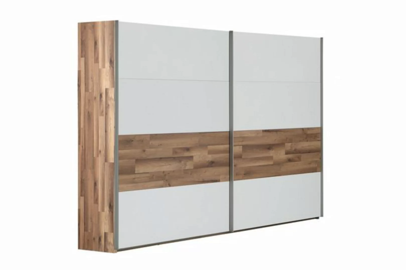 FORTE Schiebetürenschrank in Stabeiche / Weiss Matt - 270x210,5x61,2 cm (Bx günstig online kaufen