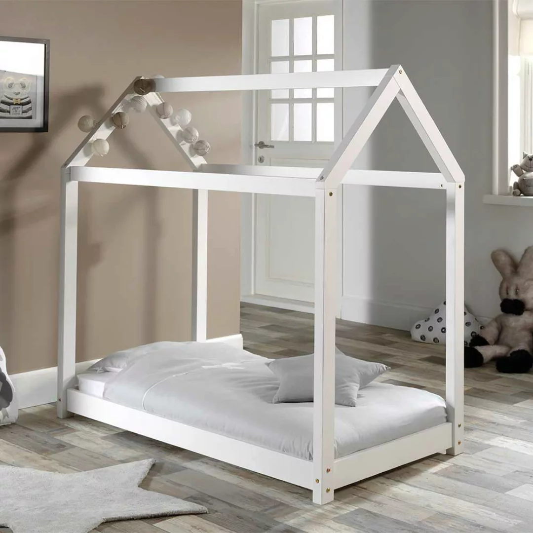 Hausbett für Kinderzimmer Weiß Kiefer massiv günstig online kaufen