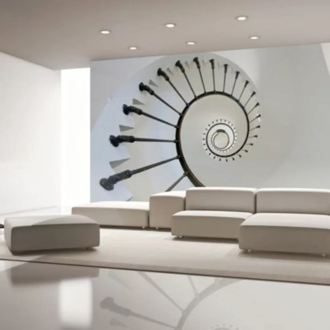 artgeist Fototapete Treppe (Laterne) schwarz/weiß Gr. 400 x 309 günstig online kaufen