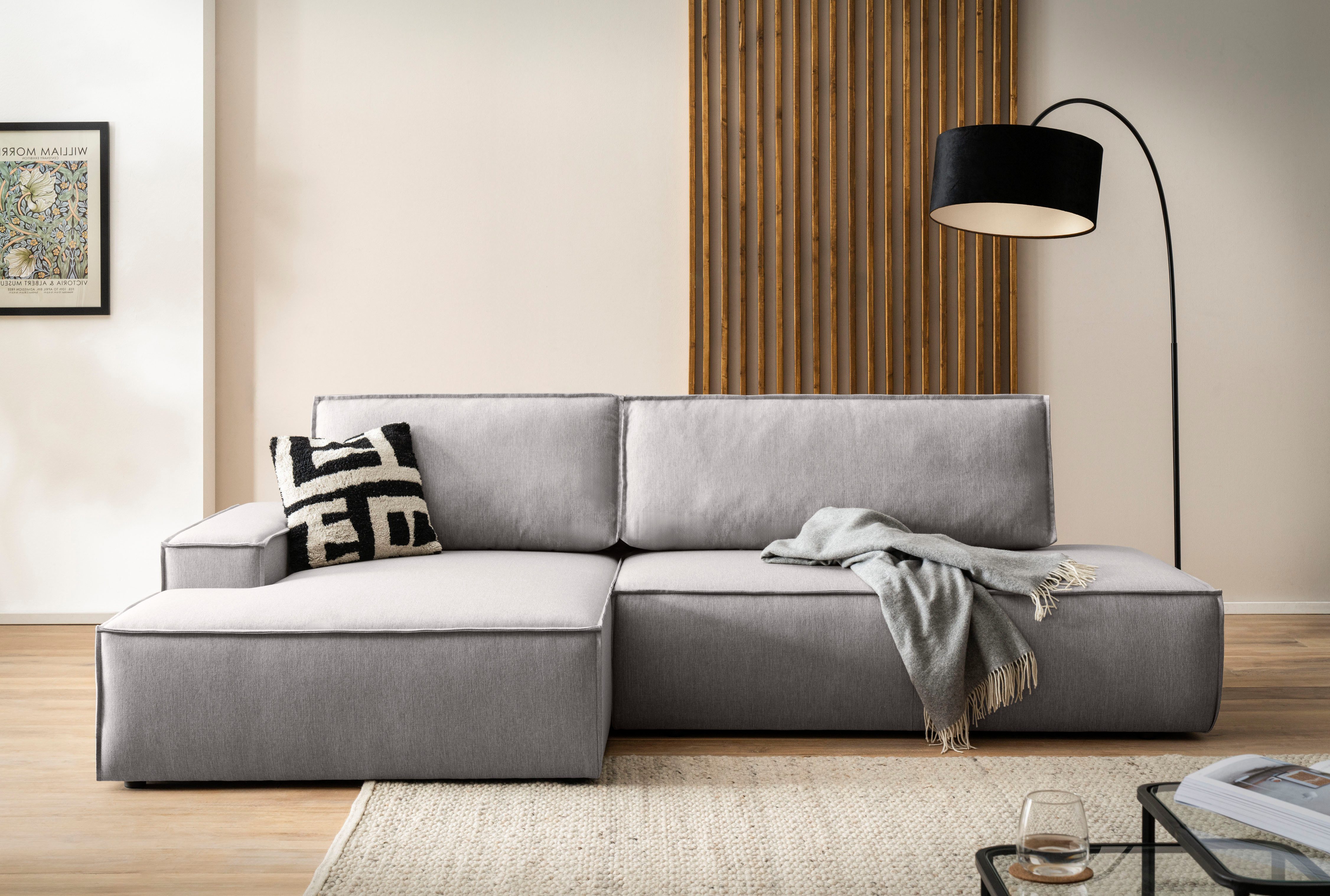Home affaire Ecksofa "SHERWOOD, Schlafsofa in L-Form offen (275cm), Cord, L günstig online kaufen